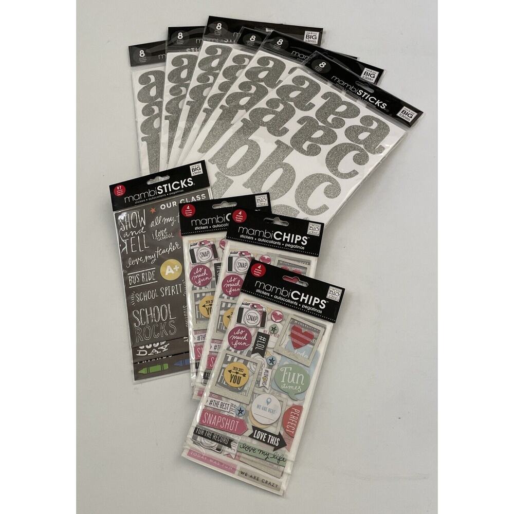 NEW Mambi Sticks Alphabet Letters Scrapbooking Stickers Me‎ My Big Ideas Lot 10